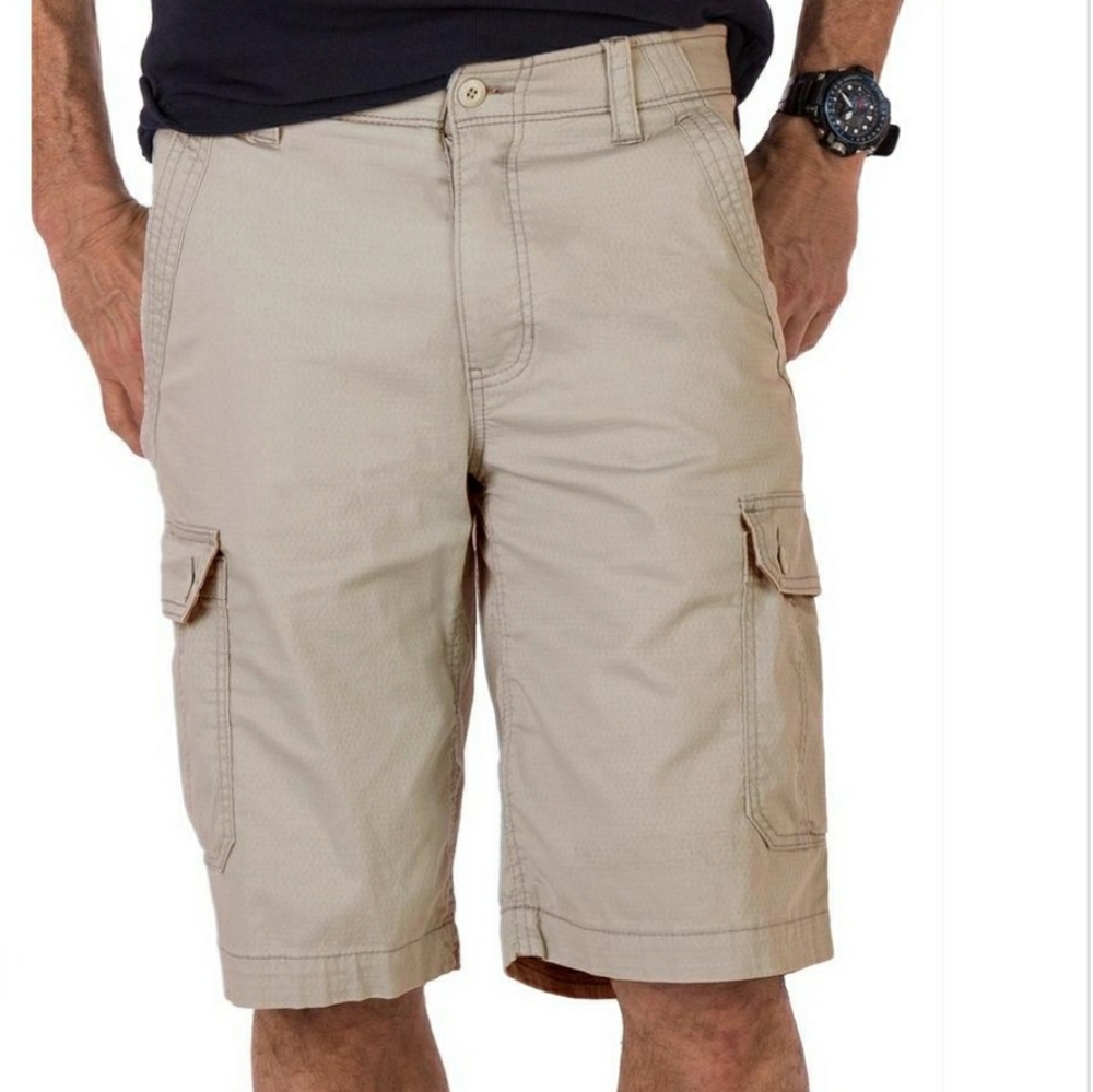Mens Solid Comfort Waist Cargo Shorts
